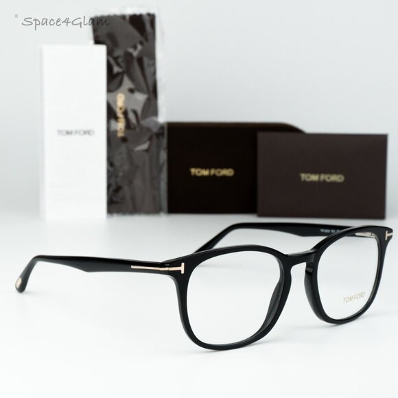 Tom Ford Accessories - Tom Ford Women Eyeglasses Black Demo Square FT5505 001 NEW AUTHENTIC